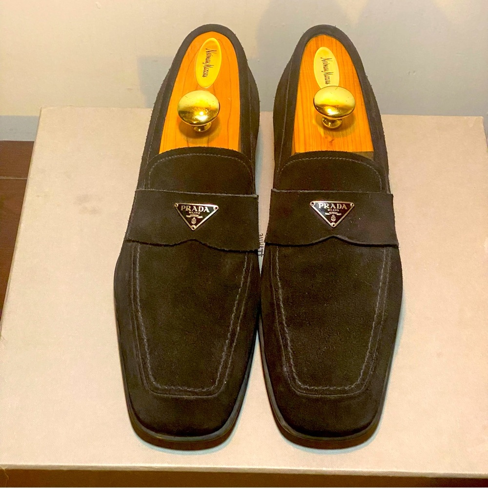 Prada Loafers ~ black suede size UK 8.5 (US 10.5)